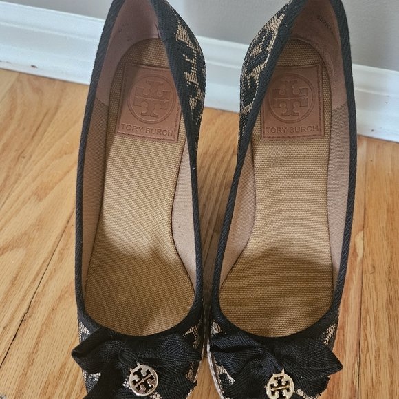 Tory Burch Jackie 110MM Espadrille Leopard Peep Toe Wedge 6.5 - Picture 10 of 12